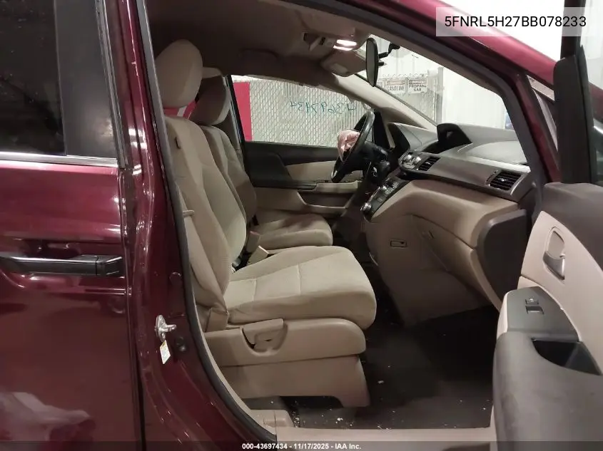 5FNRL5H27BB078233 2011 Honda Odyssey Lx