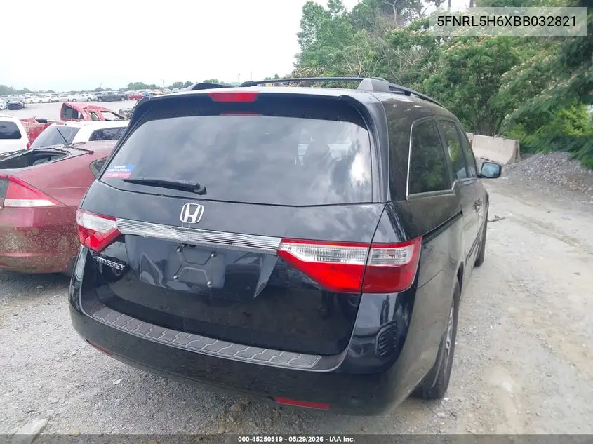 2011 Honda Odyssey Ex-L VIN: 5FNRL5H6XBB032821 Lot: 45250519