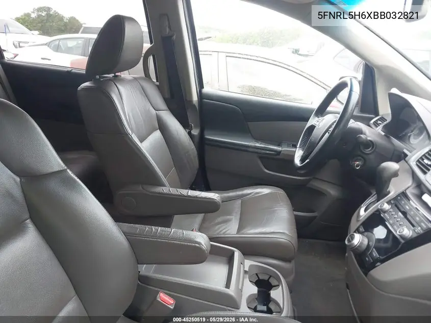 2011 Honda Odyssey Ex-L VIN: 5FNRL5H6XBB032821 Lot: 45250519