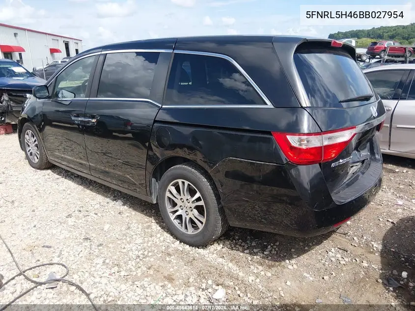 2011 Honda Odyssey Ex VIN: 5FNRL5H46BB027954 Lot: 45643614