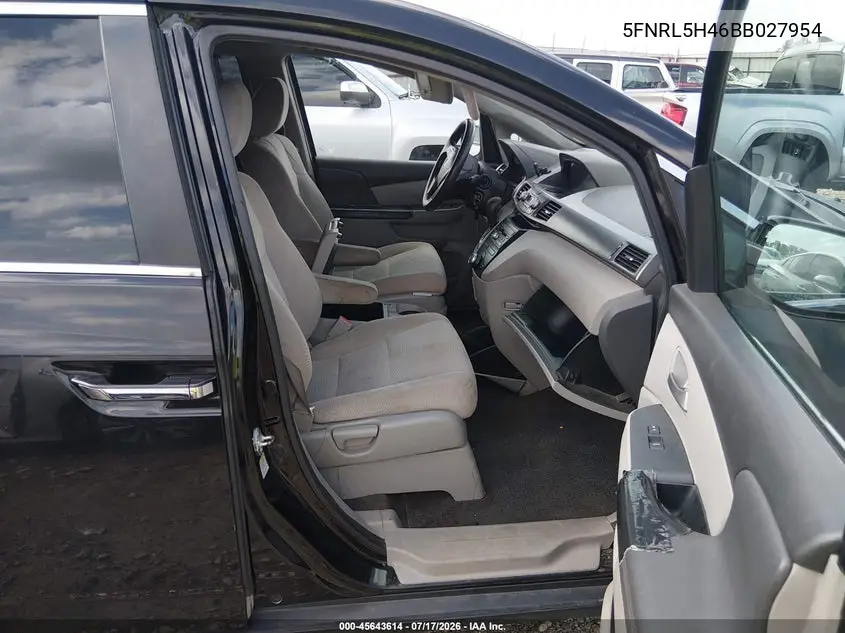 2011 Honda Odyssey Ex VIN: 5FNRL5H46BB027954 Lot: 45643614