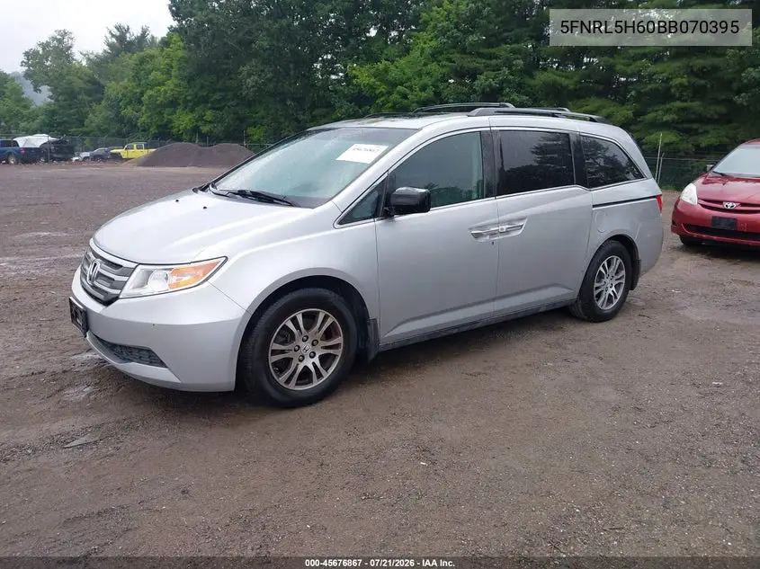 2011 Honda Odyssey Ex-L VIN: 5FNRL5H60BB070395 Lot: 45676867