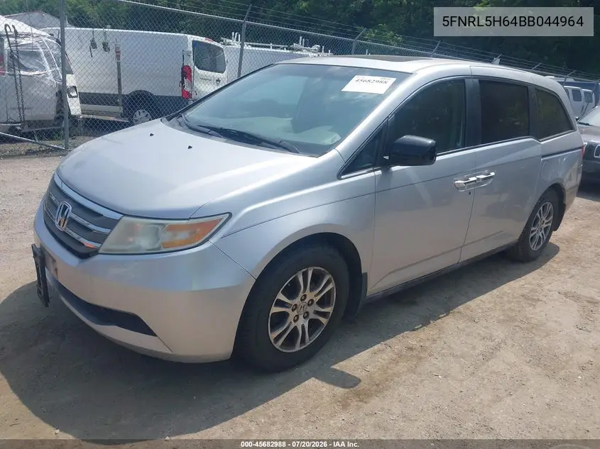 2011 Honda Odyssey Ex-L VIN: 5FNRL5H64BB044964 Lot: 45682988
