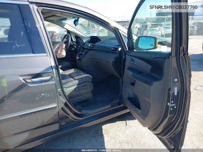 5FNRL5H91CB037790 2012 Honda Odyssey Touring/Touring Elite