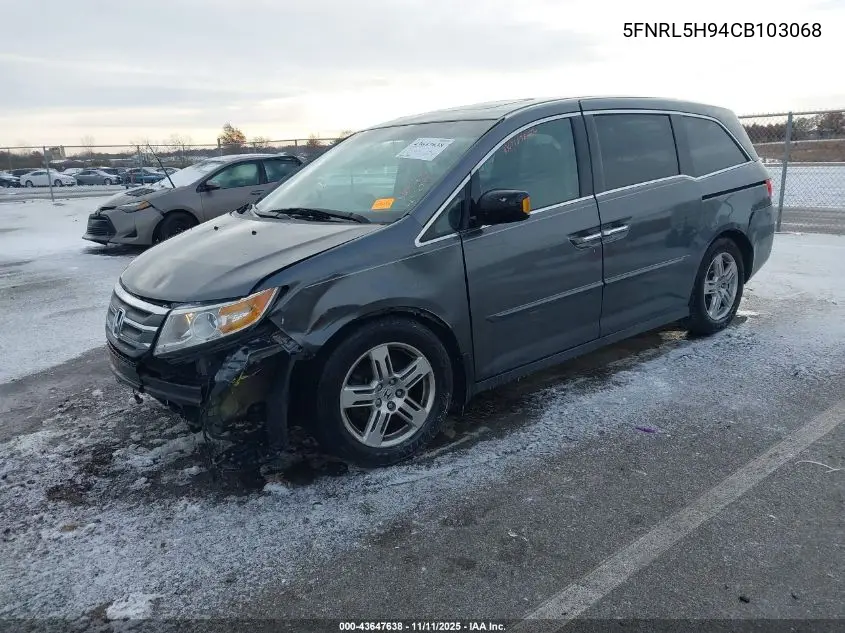 5FNRL5H94CB103068 2012 Honda Odyssey Touring/Touring Elite