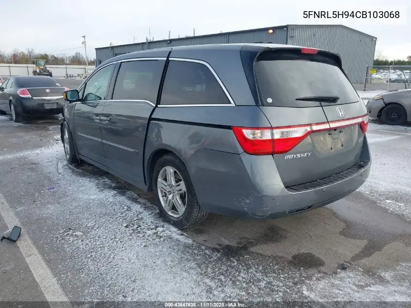 5FNRL5H94CB103068 2012 Honda Odyssey Touring/Touring Elite