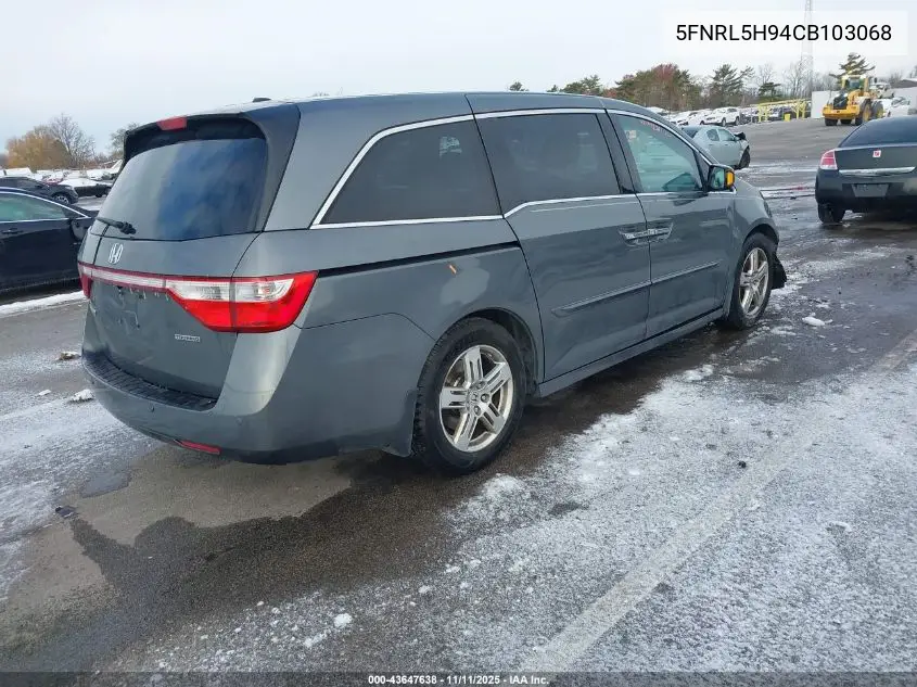 5FNRL5H94CB103068 2012 Honda Odyssey Touring/Touring Elite
