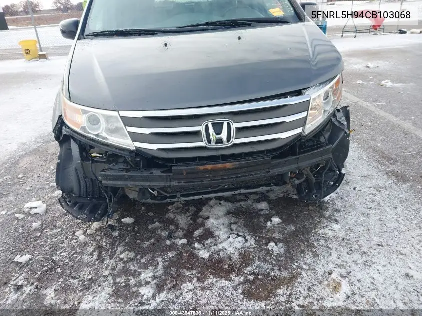 5FNRL5H94CB103068 2012 Honda Odyssey Touring/Touring Elite