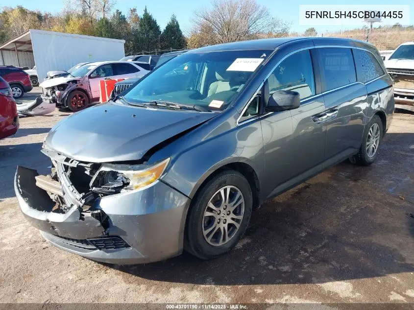 5FNRL5H45CB044455 2012 Honda Odyssey Ex
