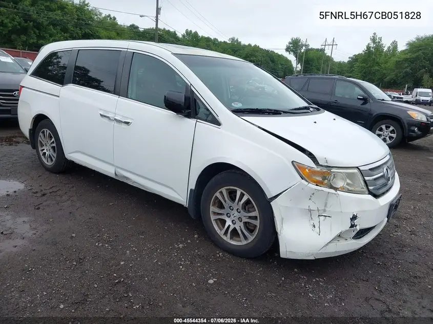 2012 Honda Odyssey Ex-L VIN: 5FNRL5H67CB051828 Lot: 45544354