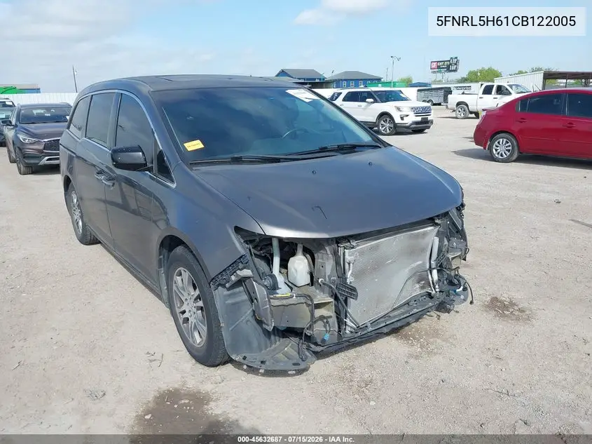 2012 Honda Odyssey Ex-L VIN: 5FNRL5H61CB122005 Lot: 45632687