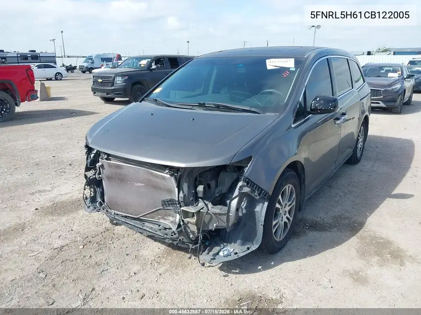 2012 Honda Odyssey Ex-L VIN: 5FNRL5H61CB122005 Lot: 45632687