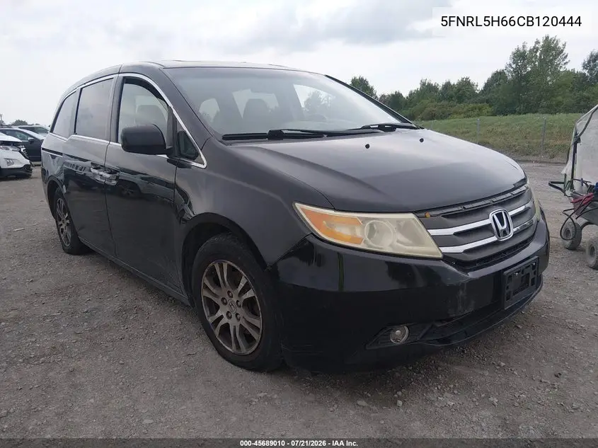 2012 Honda Odyssey Ex-L VIN: 5FNRL5H66CB120444 Lot: 45689010