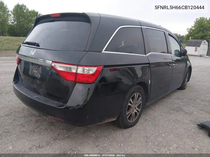 2012 Honda Odyssey Ex-L VIN: 5FNRL5H66CB120444 Lot: 45689010