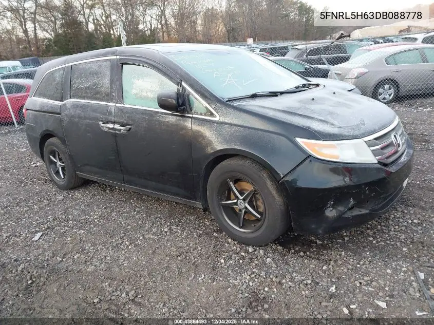 5FNRL5H63DB088778 2013 Honda Odyssey Ex-L