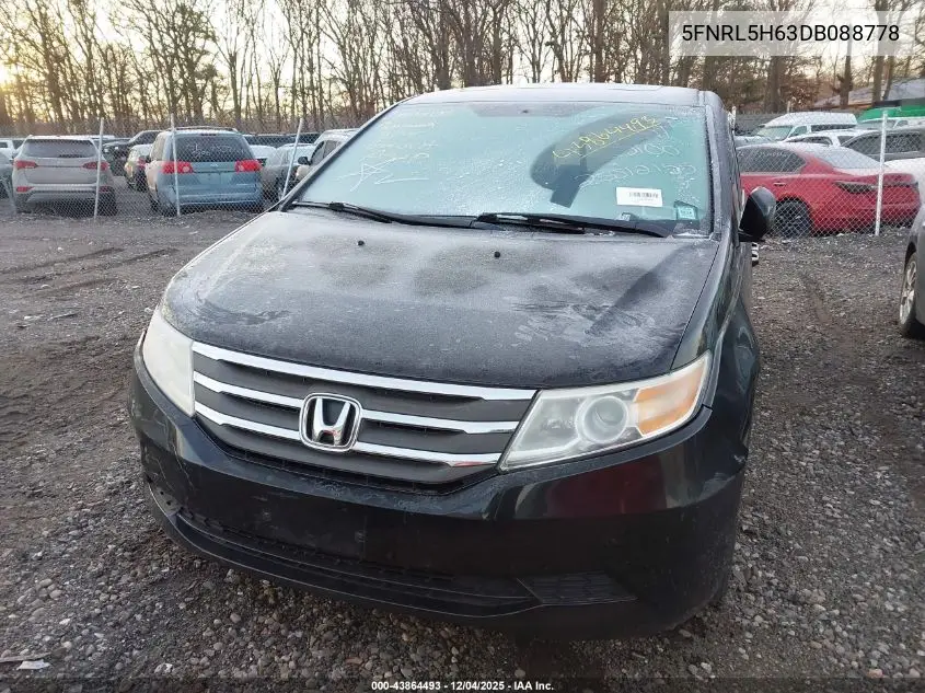 5FNRL5H63DB088778 2013 Honda Odyssey Ex-L