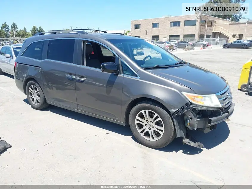 2013 Honda Odyssey Ex-L VIN: 5FNRL5H63DB091079 Lot: 45350302