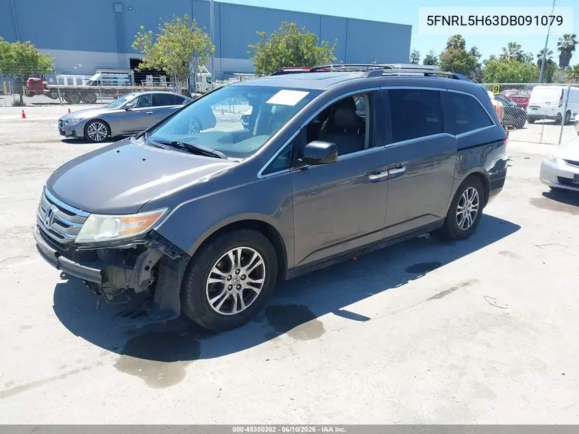 2013 Honda Odyssey Ex-L VIN: 5FNRL5H63DB091079 Lot: 45350302