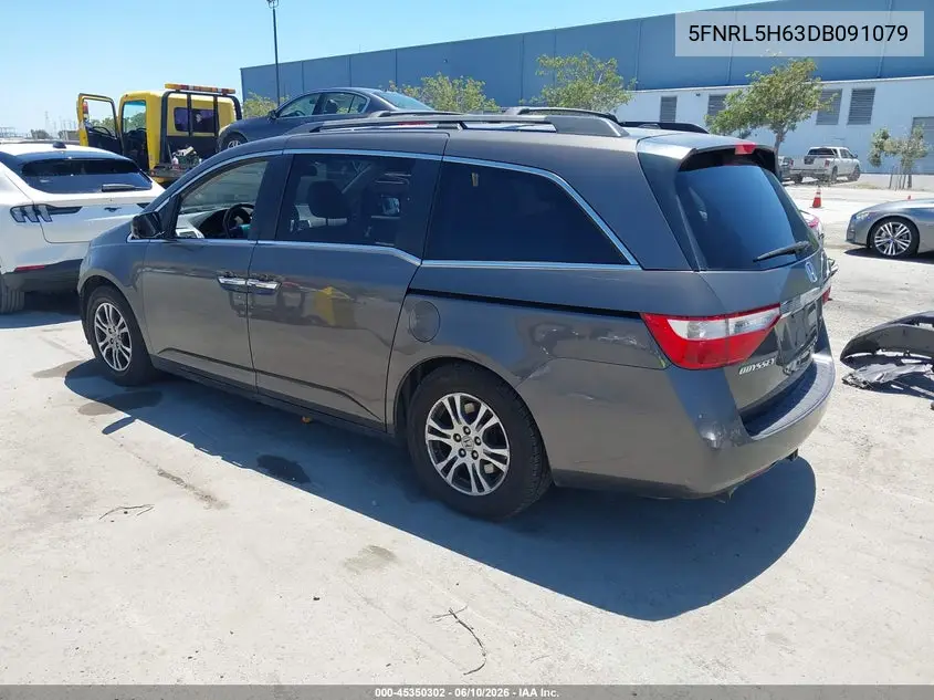 2013 Honda Odyssey Ex-L VIN: 5FNRL5H63DB091079 Lot: 45350302