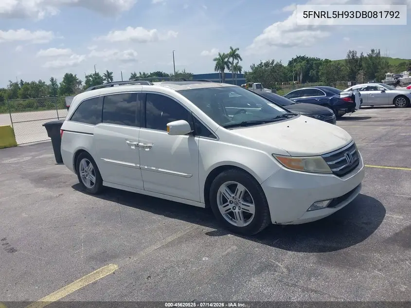 2013 Honda Odyssey Touring/Touring Elite VIN: 5FNRL5H93DB081792 Lot: 45620525