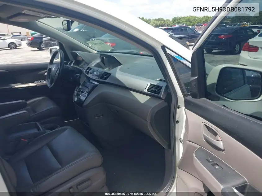 2013 Honda Odyssey Touring/Touring Elite VIN: 5FNRL5H93DB081792 Lot: 45620525
