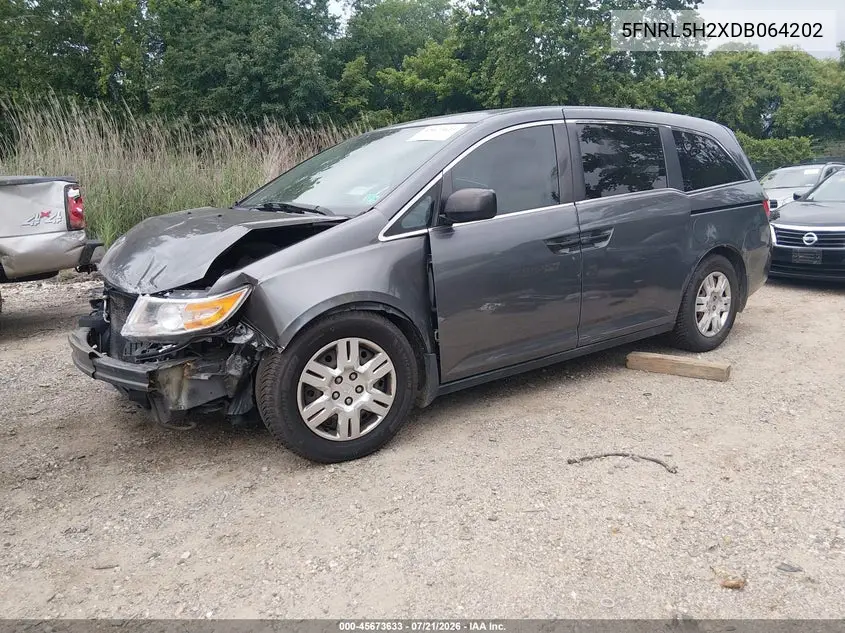 2013 Honda Odyssey Lx VIN: 5FNRL5H2XDB064202 Lot: 45673633