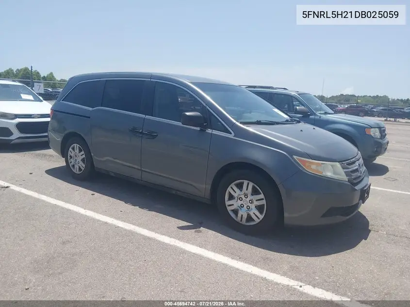 2013 Honda Odyssey Lx VIN: 5FNRL5H21DB025059 Lot: 45694742