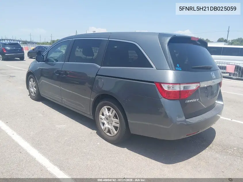 2013 Honda Odyssey Lx VIN: 5FNRL5H21DB025059 Lot: 45694742
