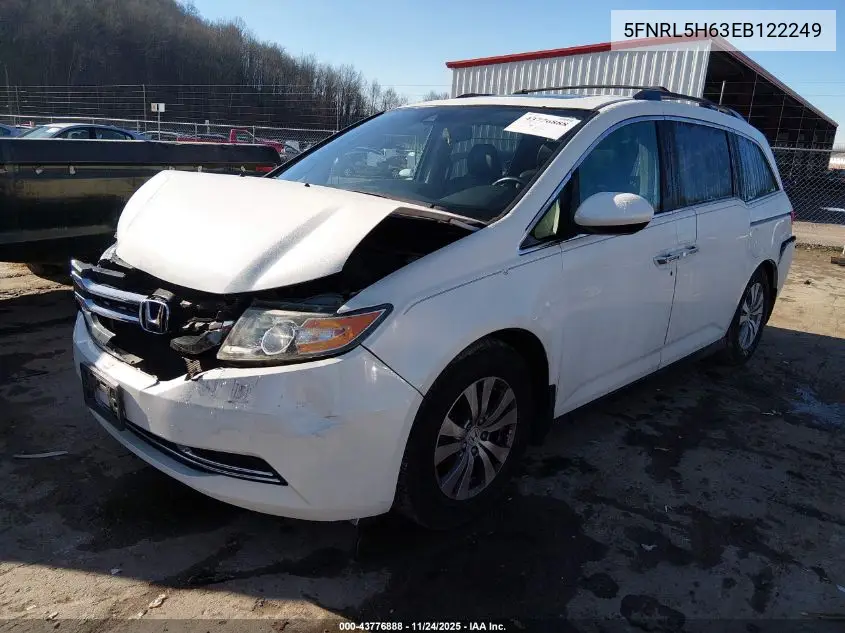5FNRL5H63EB122249 2014 Honda Odyssey Ex-L