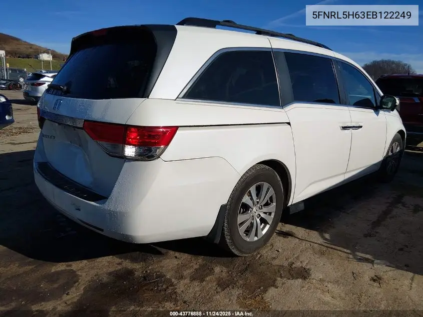 5FNRL5H63EB122249 2014 Honda Odyssey Ex-L
