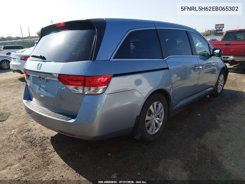 2014 Honda Odyssey Ex-L VIN: 5FNRL5H62EB065302 Lot: 45680830