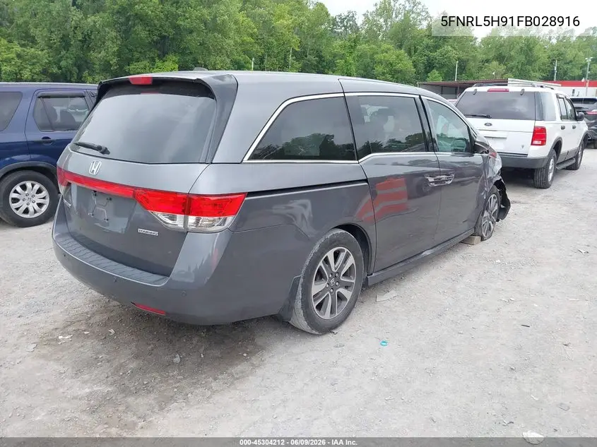 2015 Honda Odyssey Touring/Touring Elite VIN: 5FNRL5H91FB028916 Lot: 45304212