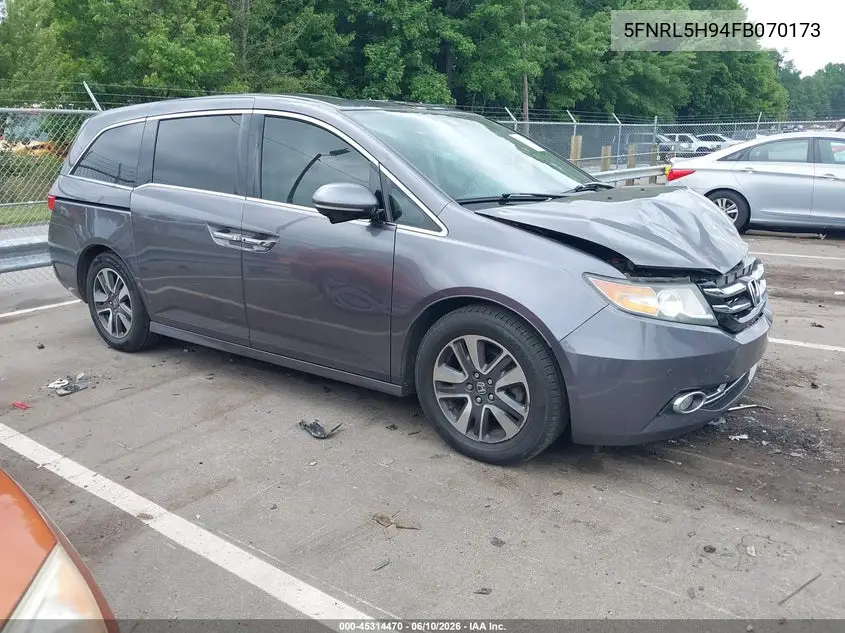 2015 Honda Odyssey Touring/Touring Elite VIN: 5FNRL5H94FB070173 Lot: 45314470