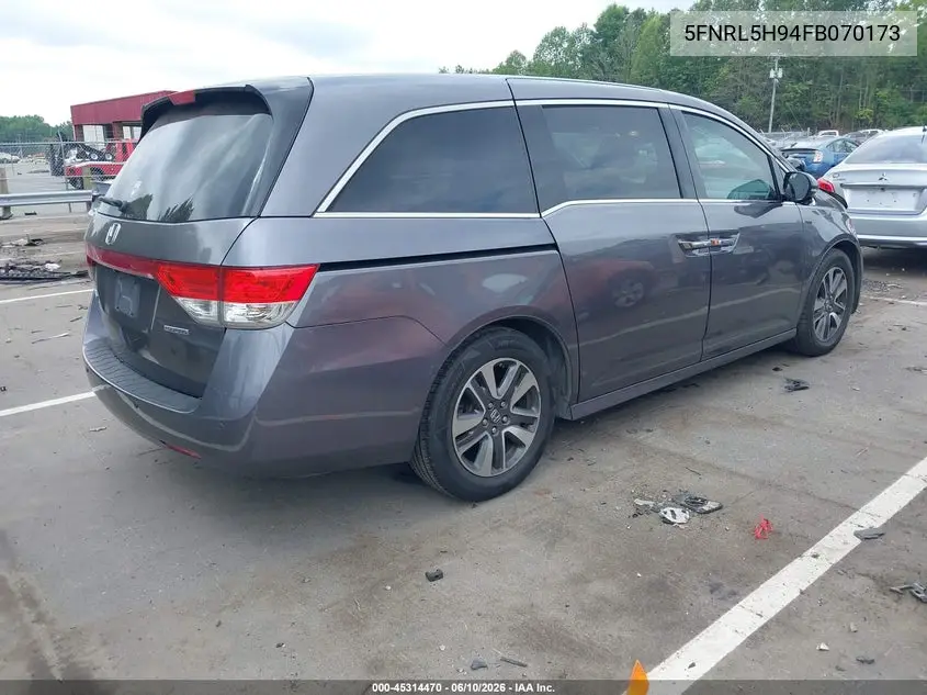 2015 Honda Odyssey Touring/Touring Elite VIN: 5FNRL5H94FB070173 Lot: 45314470