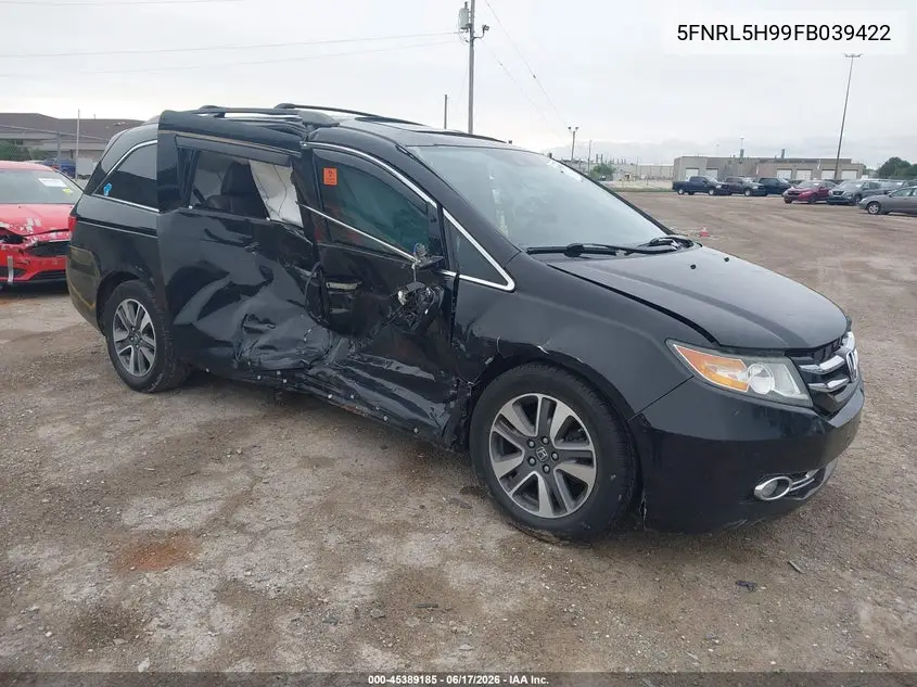 2015 Honda Odyssey Touring/Touring Elite VIN: 5FNRL5H99FB039422 Lot: 45389185