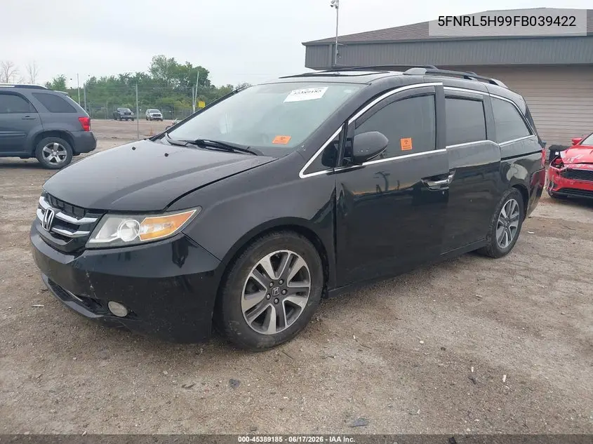 2015 Honda Odyssey Touring/Touring Elite VIN: 5FNRL5H99FB039422 Lot: 45389185