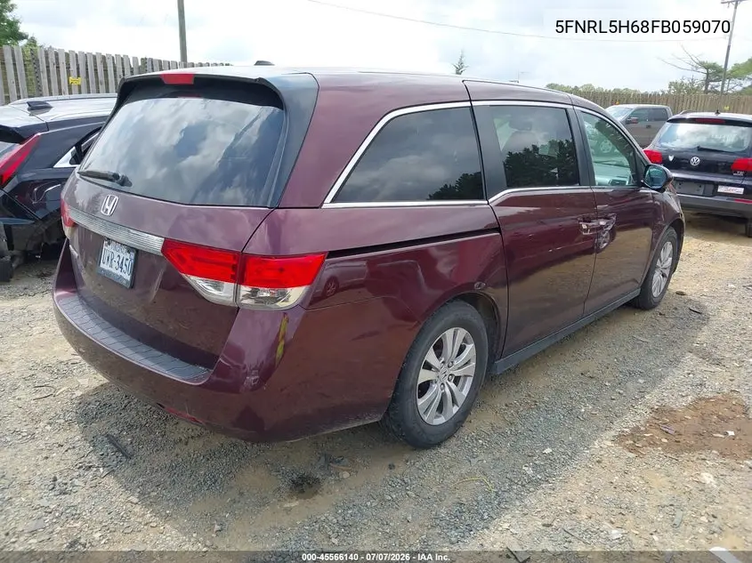 2015 Honda Odyssey Ex-L VIN: 5FNRL5H68FB059070 Lot: 45566140