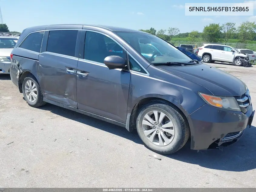 2015 Honda Odyssey Ex-L VIN: 5FNRL5H65FB125865 Lot: 45632305