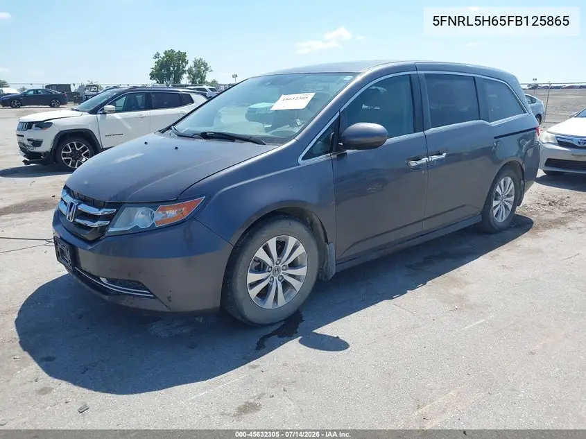 2015 Honda Odyssey Ex-L VIN: 5FNRL5H65FB125865 Lot: 45632305