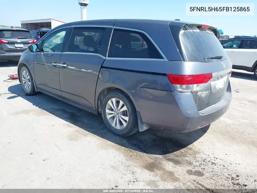 2015 Honda Odyssey Ex-L VIN: 5FNRL5H65FB125865 Lot: 45632305