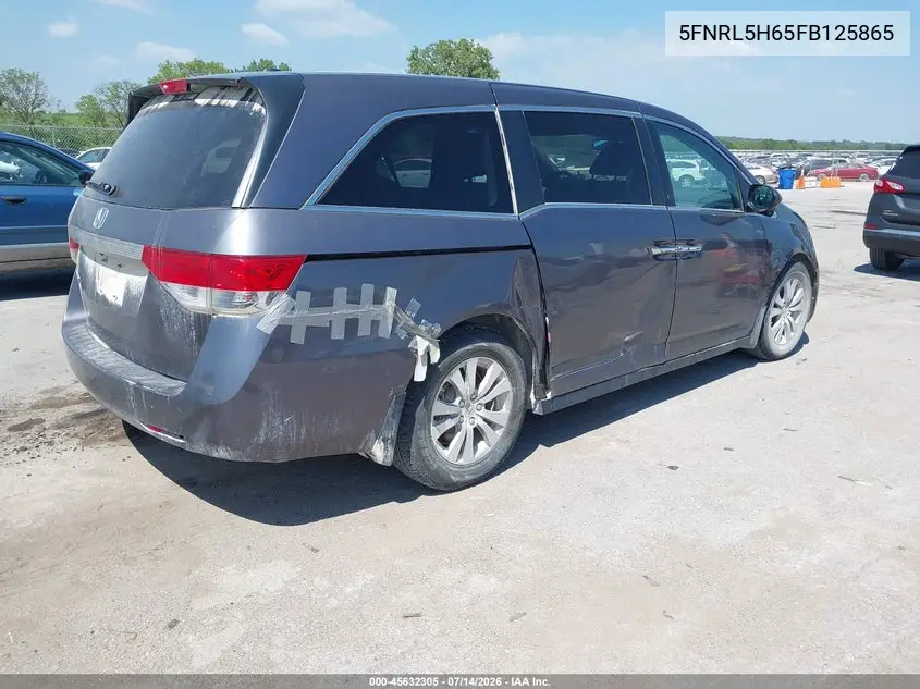 2015 Honda Odyssey Ex-L VIN: 5FNRL5H65FB125865 Lot: 45632305