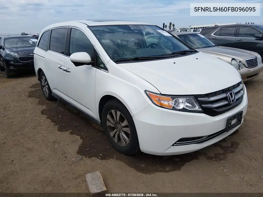 2015 Honda Odyssey Ex-L VIN: 5FNRL5H60FB096095 Lot: 45682778