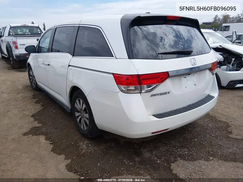 2015 Honda Odyssey Ex-L VIN: 5FNRL5H60FB096095 Lot: 45682778