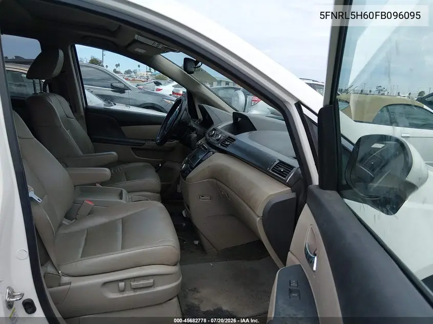 2015 Honda Odyssey Ex-L VIN: 5FNRL5H60FB096095 Lot: 45682778