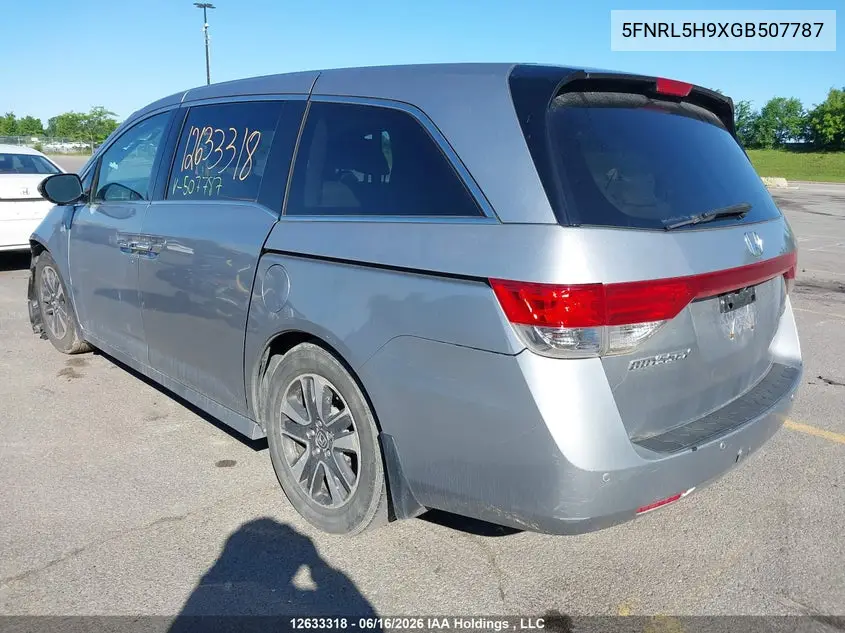 2016 Honda Odyssey VIN: 5FNRL5H9XGB507787 Lot: 12633318