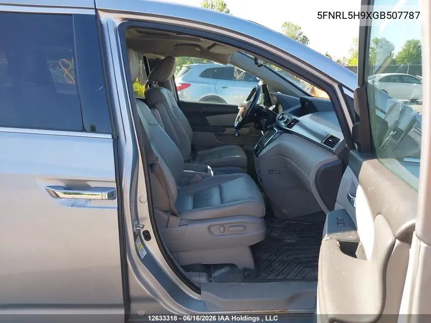 2016 Honda Odyssey VIN: 5FNRL5H9XGB507787 Lot: 12633318
