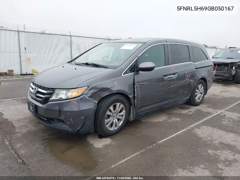 5FNRL5H69GB050167 2016 Honda Odyssey Ex-L