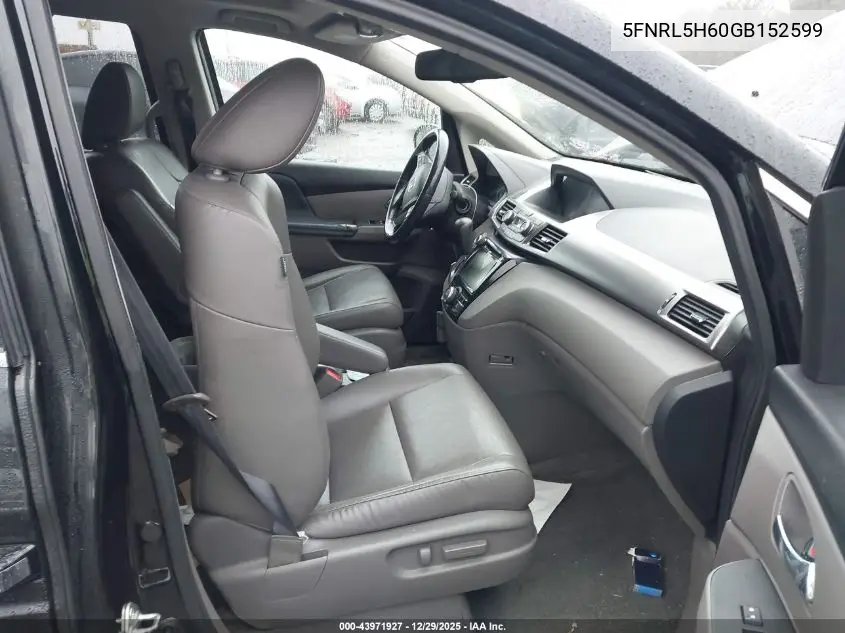 5FNRL5H60GB152599 2016 Honda Odyssey Ex-L