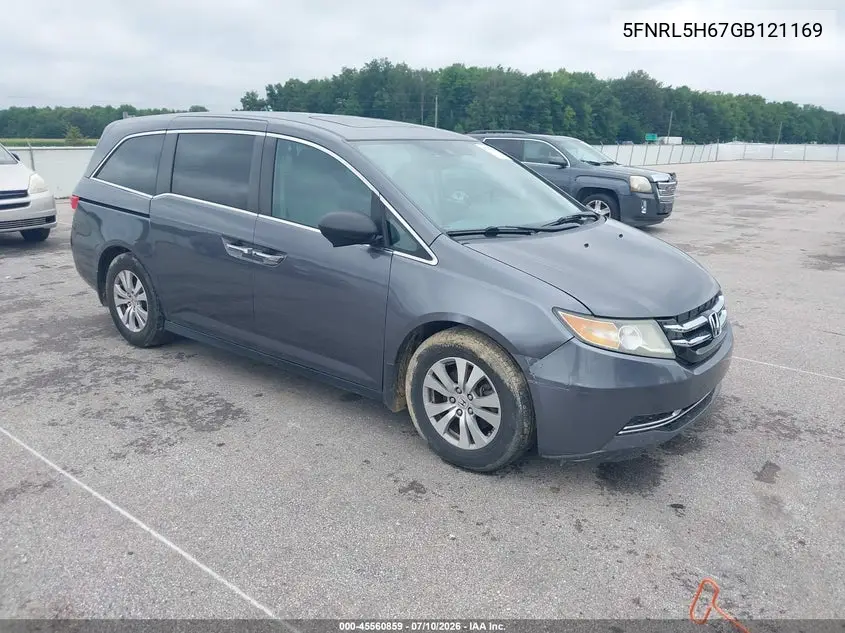 2016 Honda Odyssey Ex-L VIN: 5FNRL5H67GB121169 Lot: 45560859