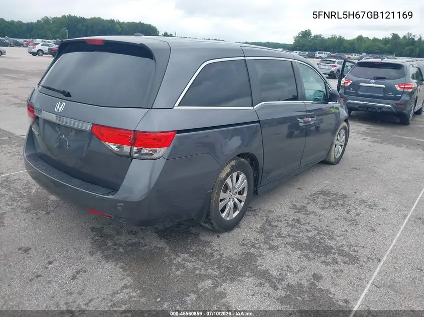 2016 Honda Odyssey Ex-L VIN: 5FNRL5H67GB121169 Lot: 45560859